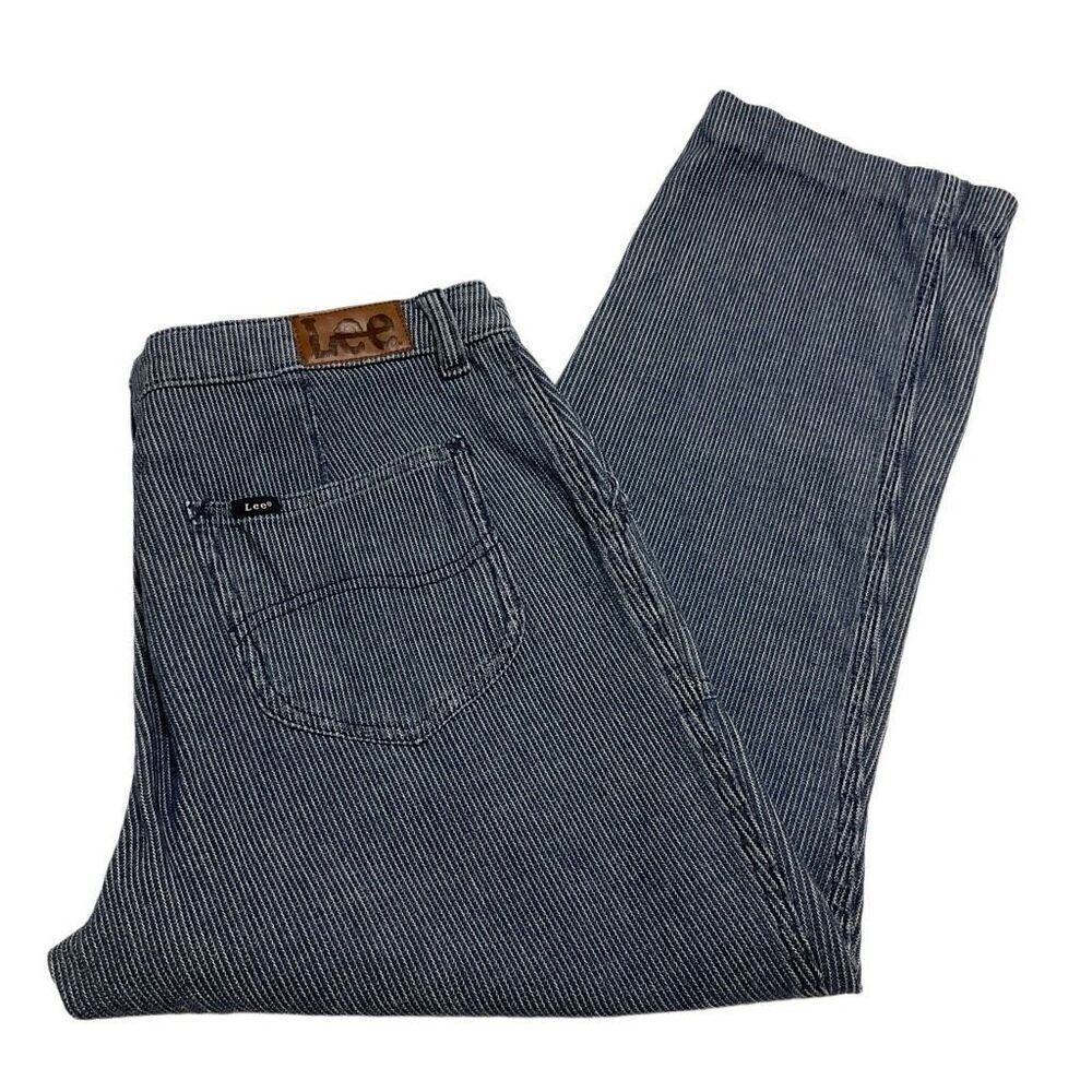 LEE Regular Fit Tapered Leg Pin Stripe Patch Pocket Jeans! 33”. Retro - Picture 2 of 11
